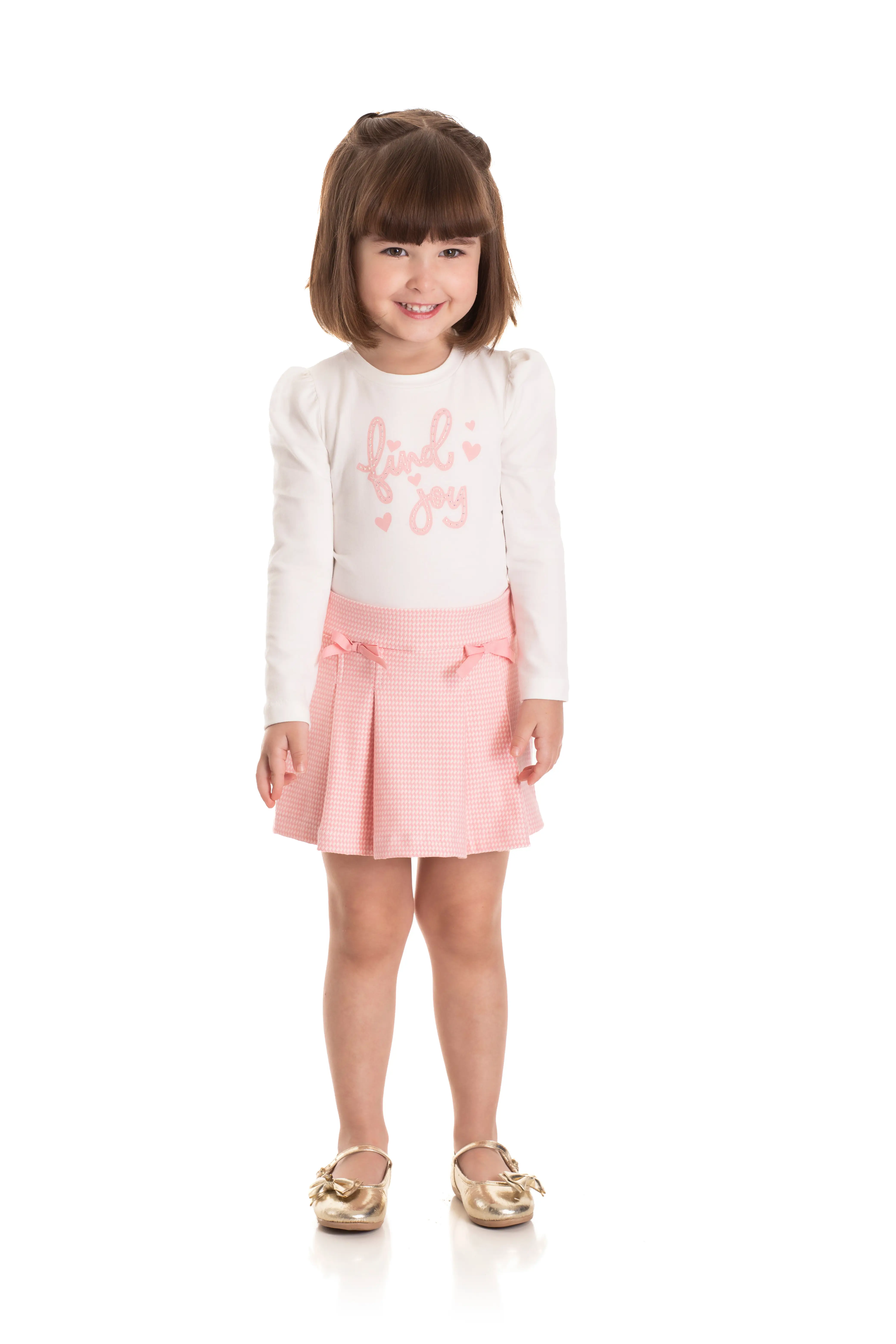 CONJ. BLUSA COTTON E SHORT SAIA SPECTER CORES MARFIM E ROSA